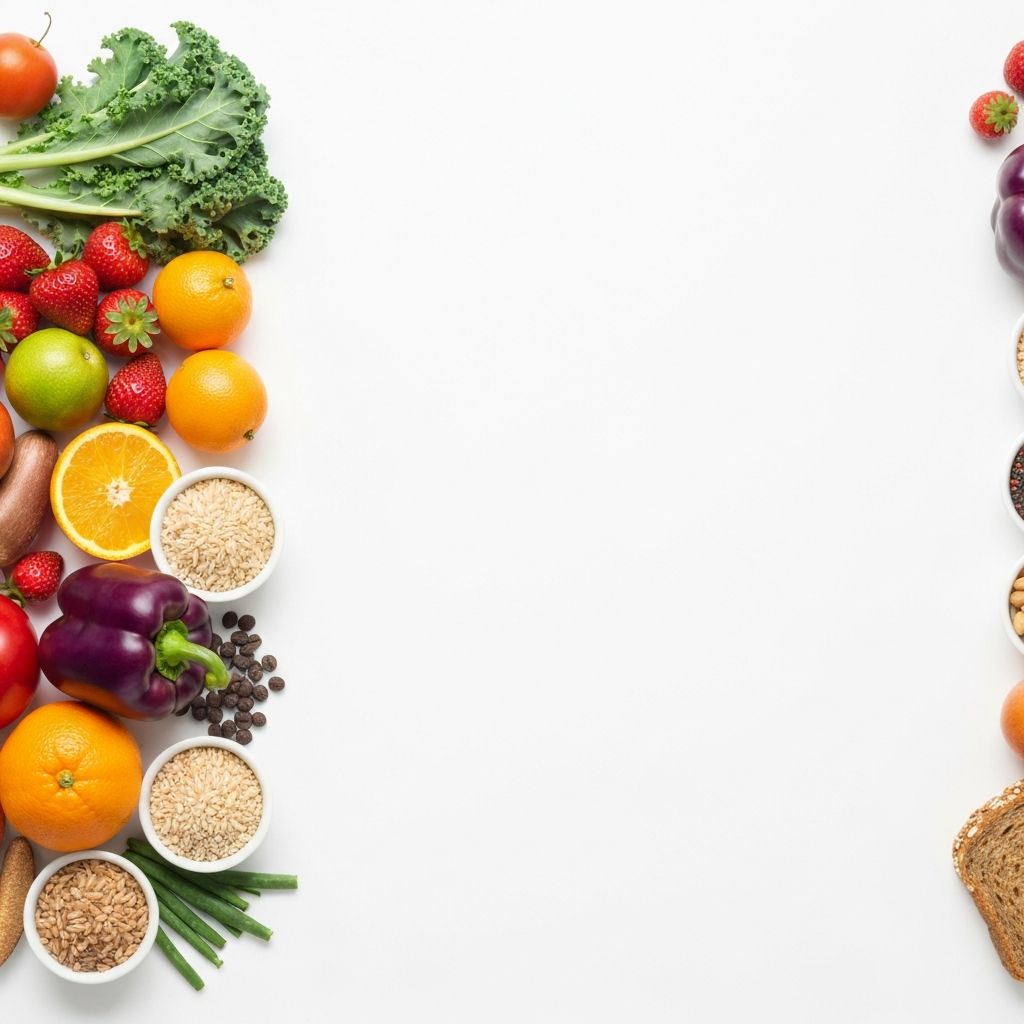 Variety of fresh healthy foods